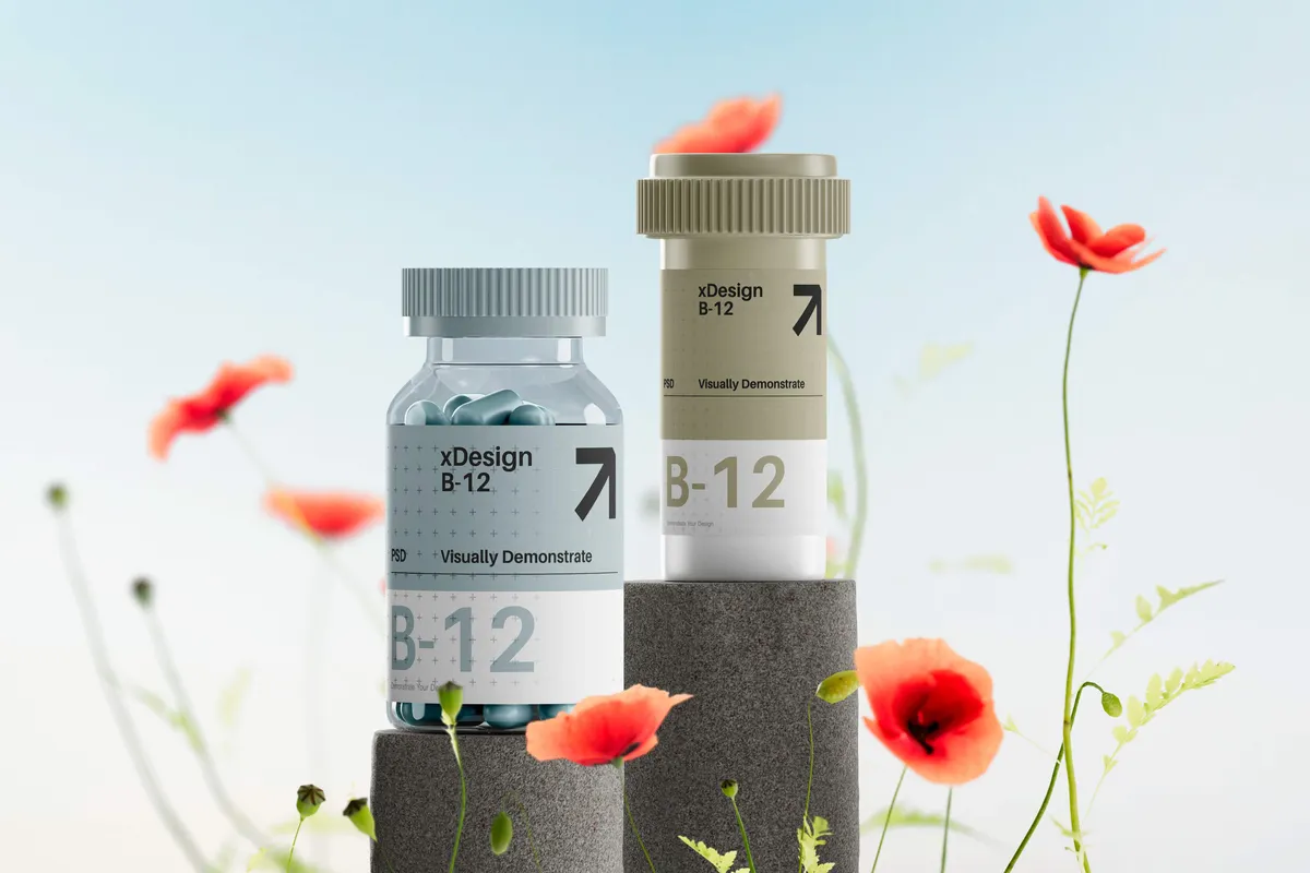 Supplement Bottle Mockup
