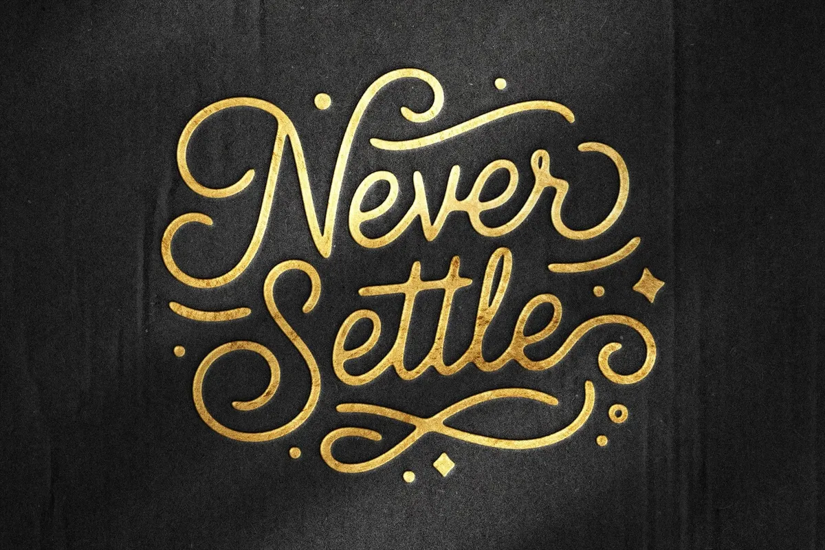 Gold Stamped Foil Text Effect