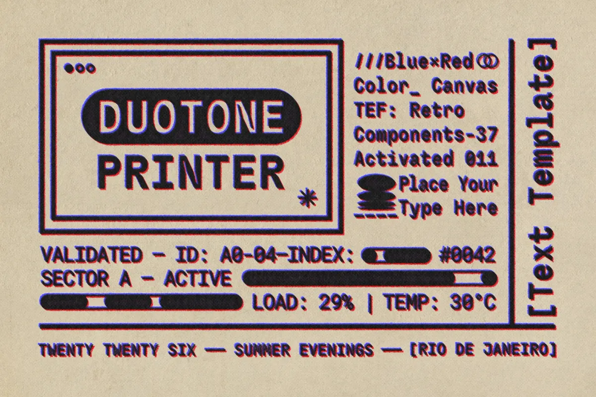 Duotone Printer Text Effect