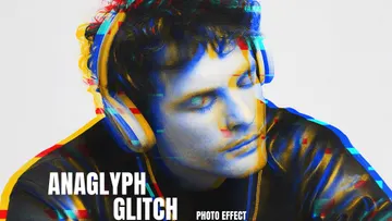 Anaglyph Glitch Photo Effect