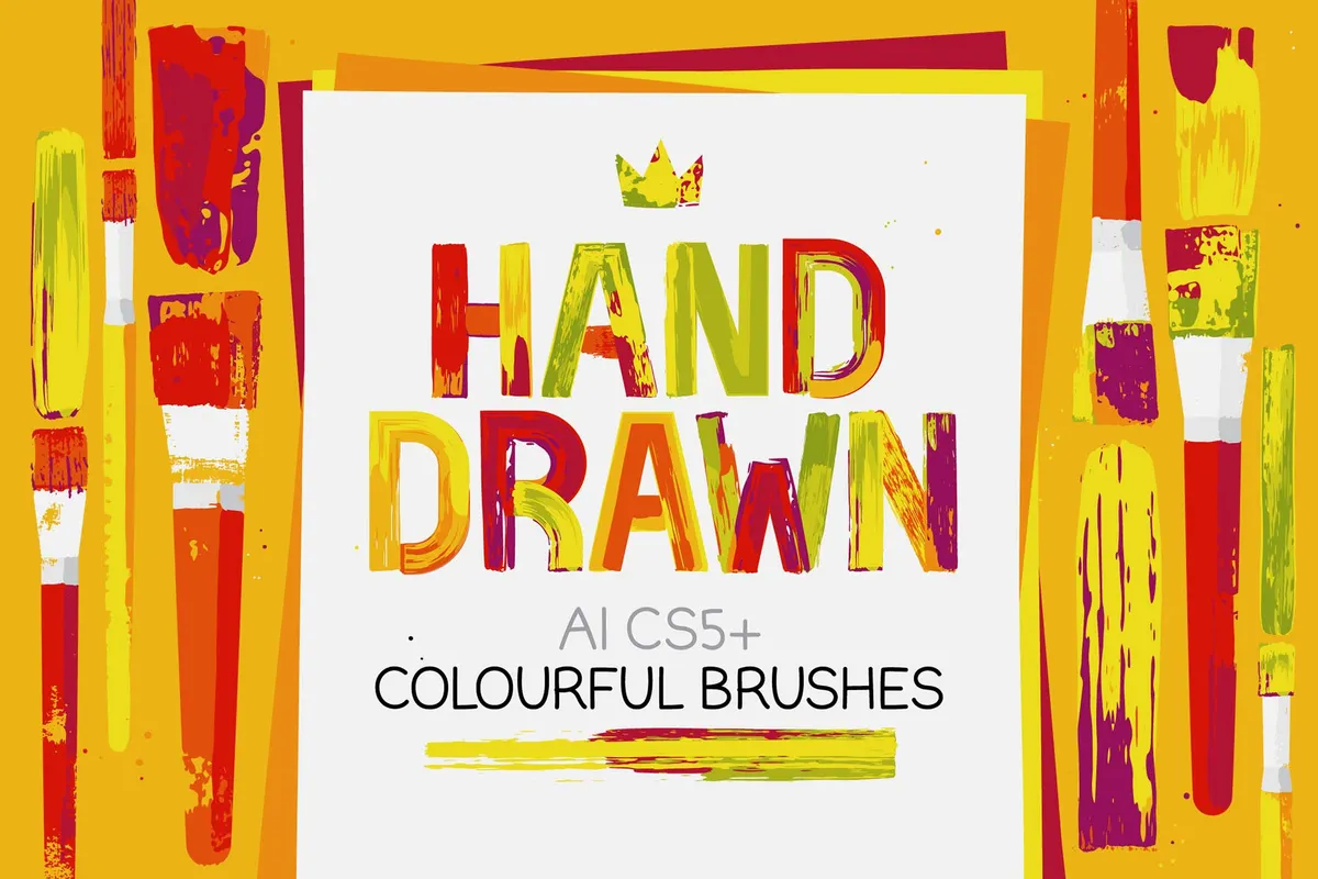 Colorful Paint Illustrator Brushes