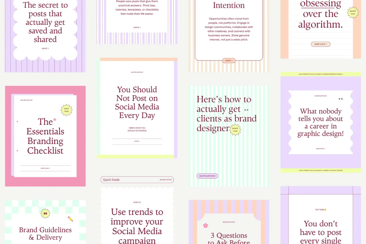 Pastel Stripe Seamless Carousels Template
