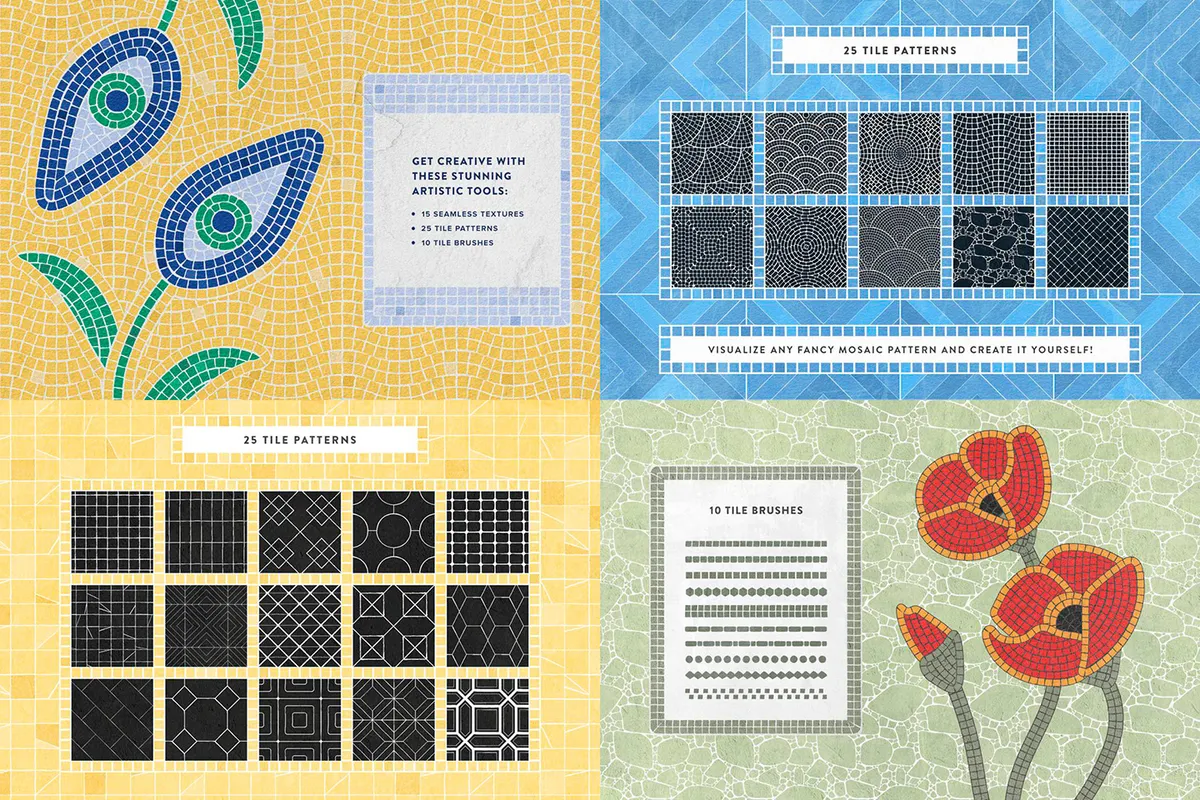 9 in 1 Illustrator Brushes Bundle