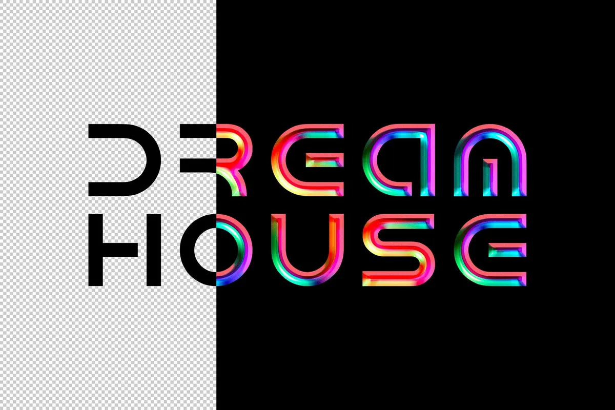 Colorful Chrome Text Effect