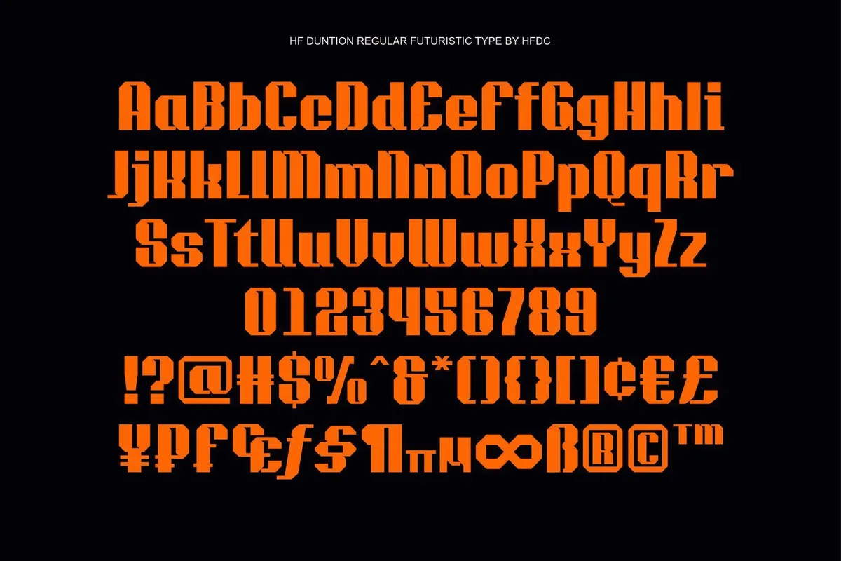 HF Duntion Futuristic Font