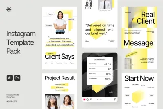 Client Testimonials Instagram Pack (AI, EPS, PSD)