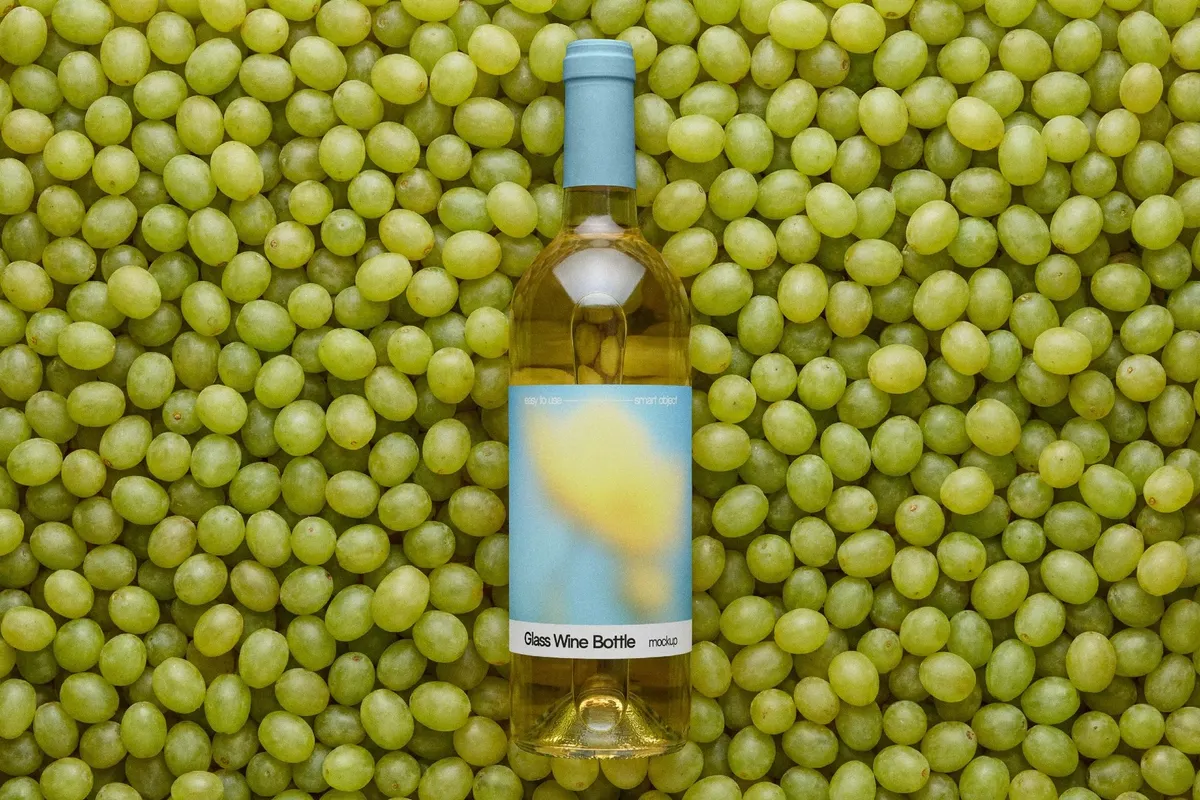 White Wine Bottle Mockup