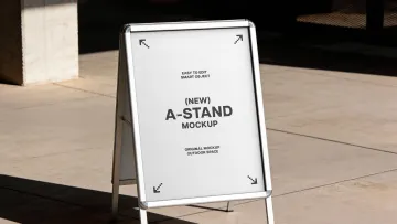 Street-Level Folding Sign Mockup