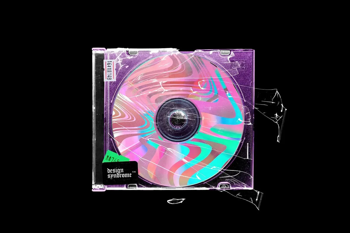 Distressed CD Cover Mockup