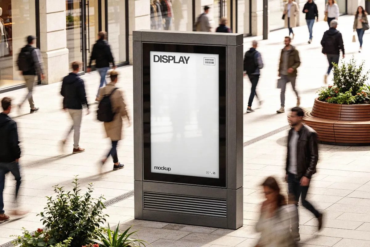 Outdoor Vertical Signboard Mockup
