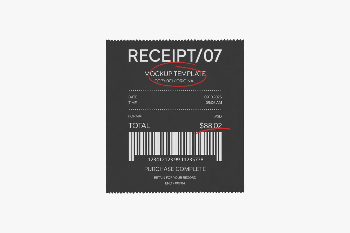 Till Receipt Mockup