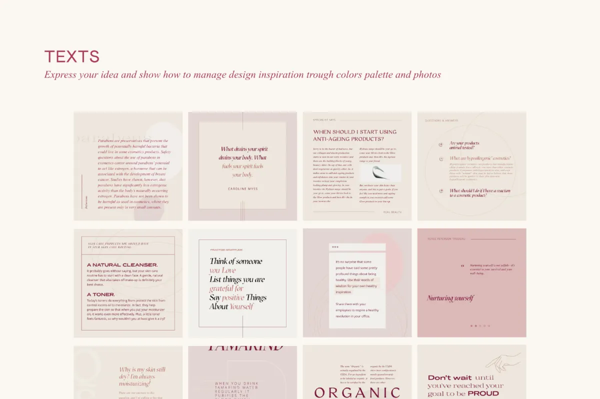 Wellness Social Media Kit CANVA PS