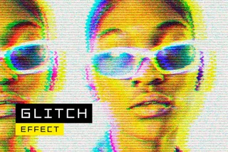 70s TV Glitch Photo Effect