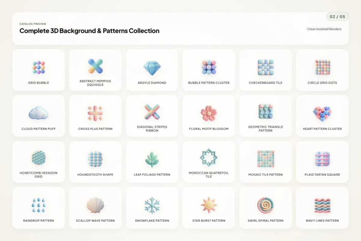 3D Background & Pattern Icons