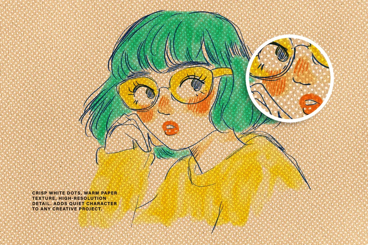 Kraft Riso Halftone Textures: White Dots