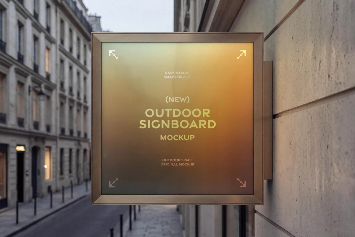 Square Outdoor Sign Mockup