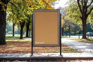 Vertical Park Banner Mockup