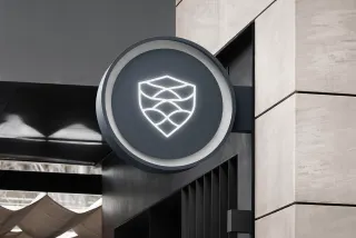 Streetfront Projecting Sign Mockup