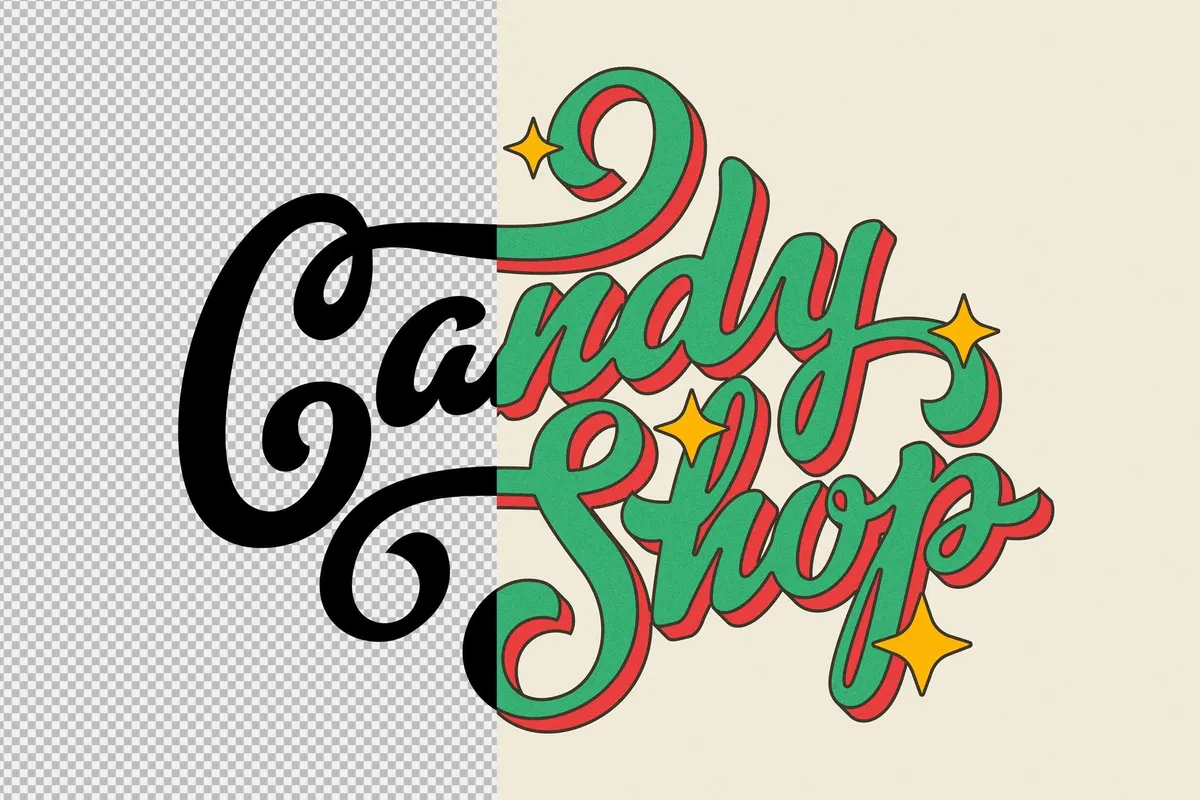 Retro 3D Volume Text & Logo Effect