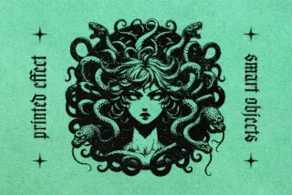 Green Grunge Paper Print Effect