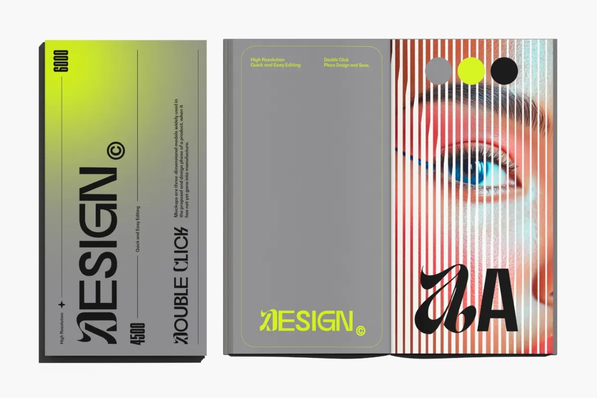 Open & Closed Brochure Mockup