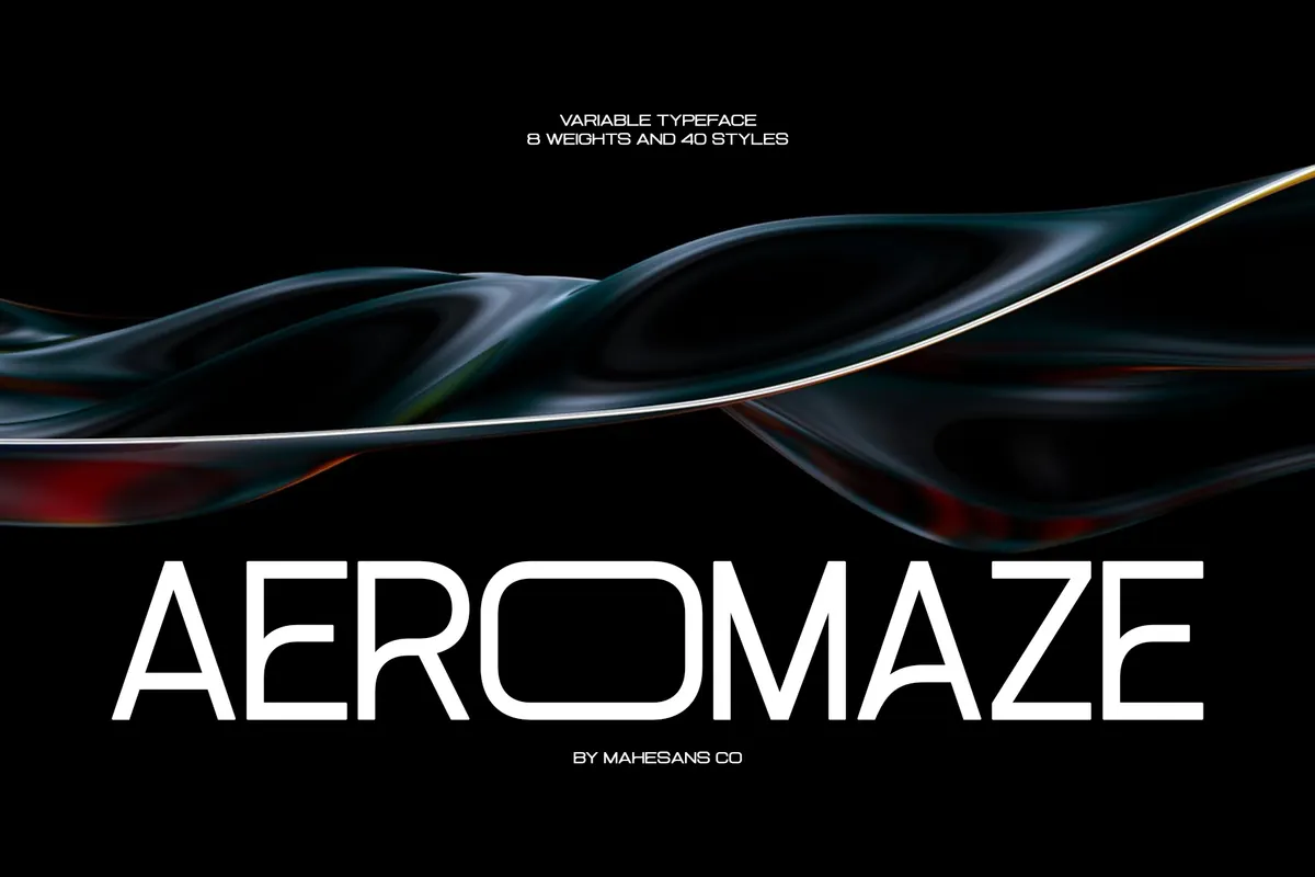 Aeromaze - Wide Geometric Sans Serif Font Family