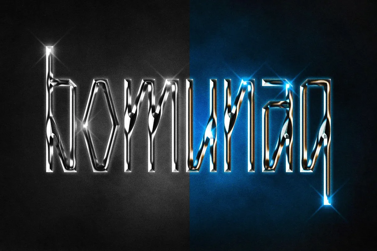 Sharp Metal Chrome Text Effect
