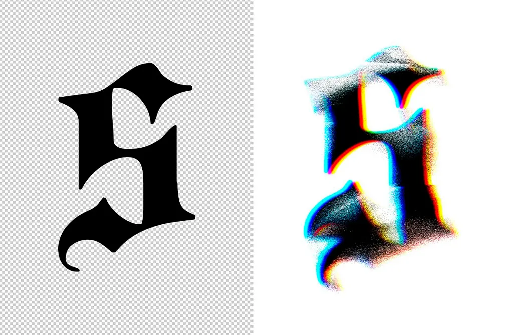 Distortion Mash Text Effect