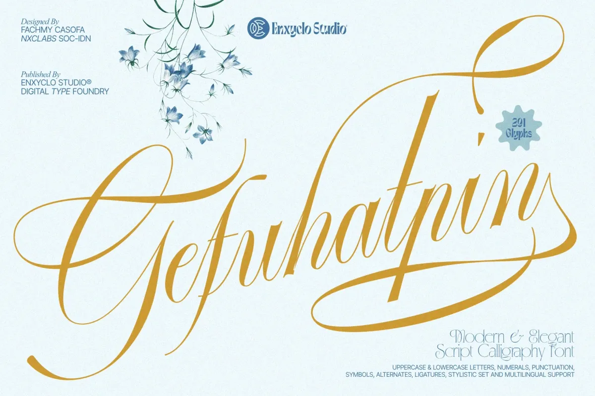 GEFUHATPIN — Elegant Calligraphy Font