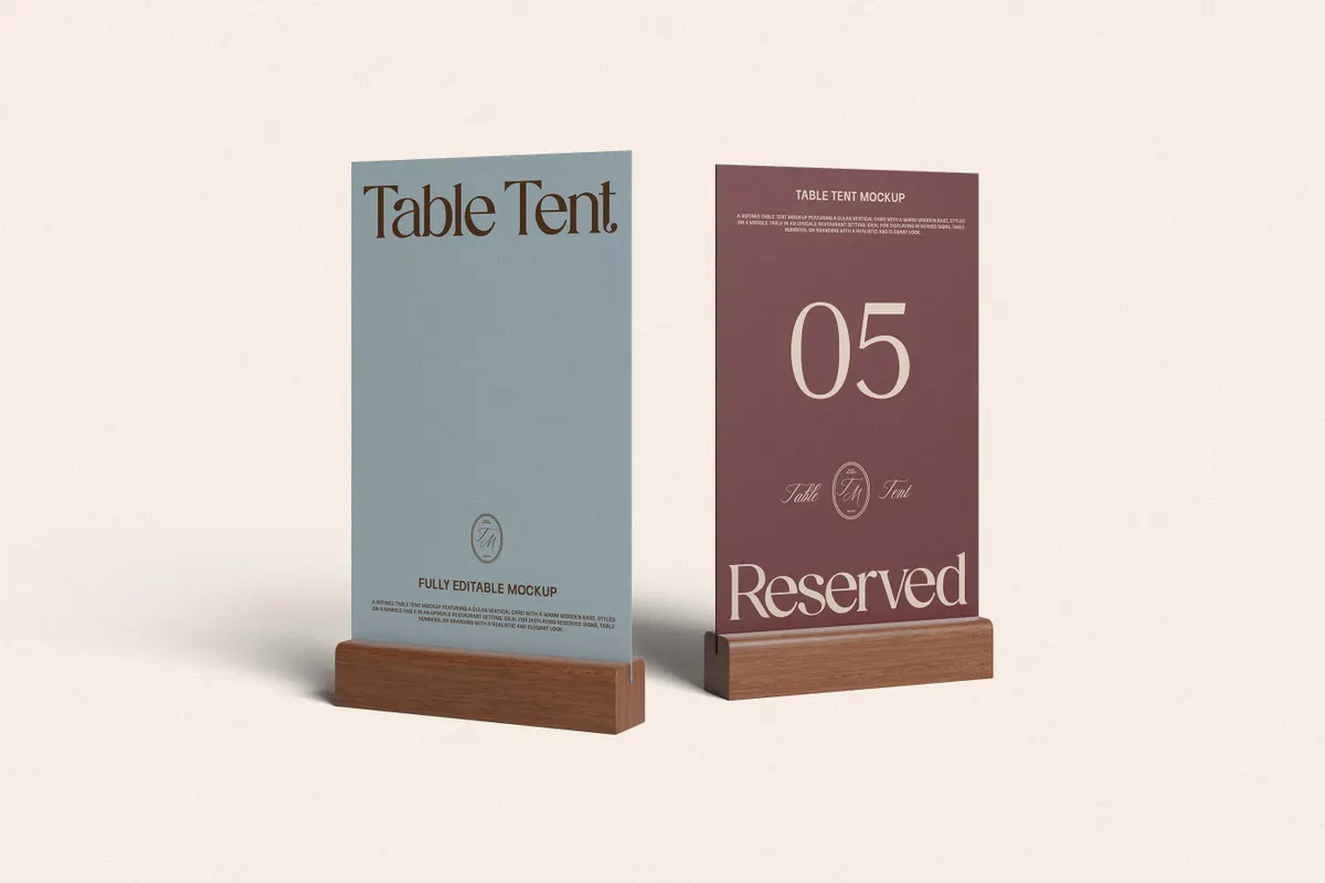 Restaurant Reserved Sign Mockup