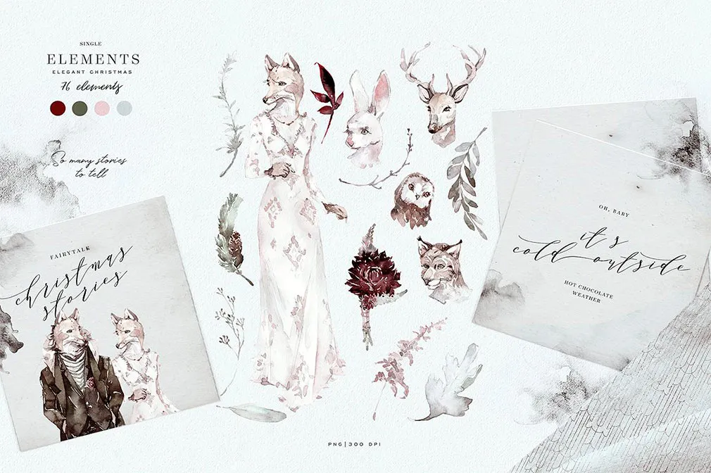 Mystical Winter Watercolor Set