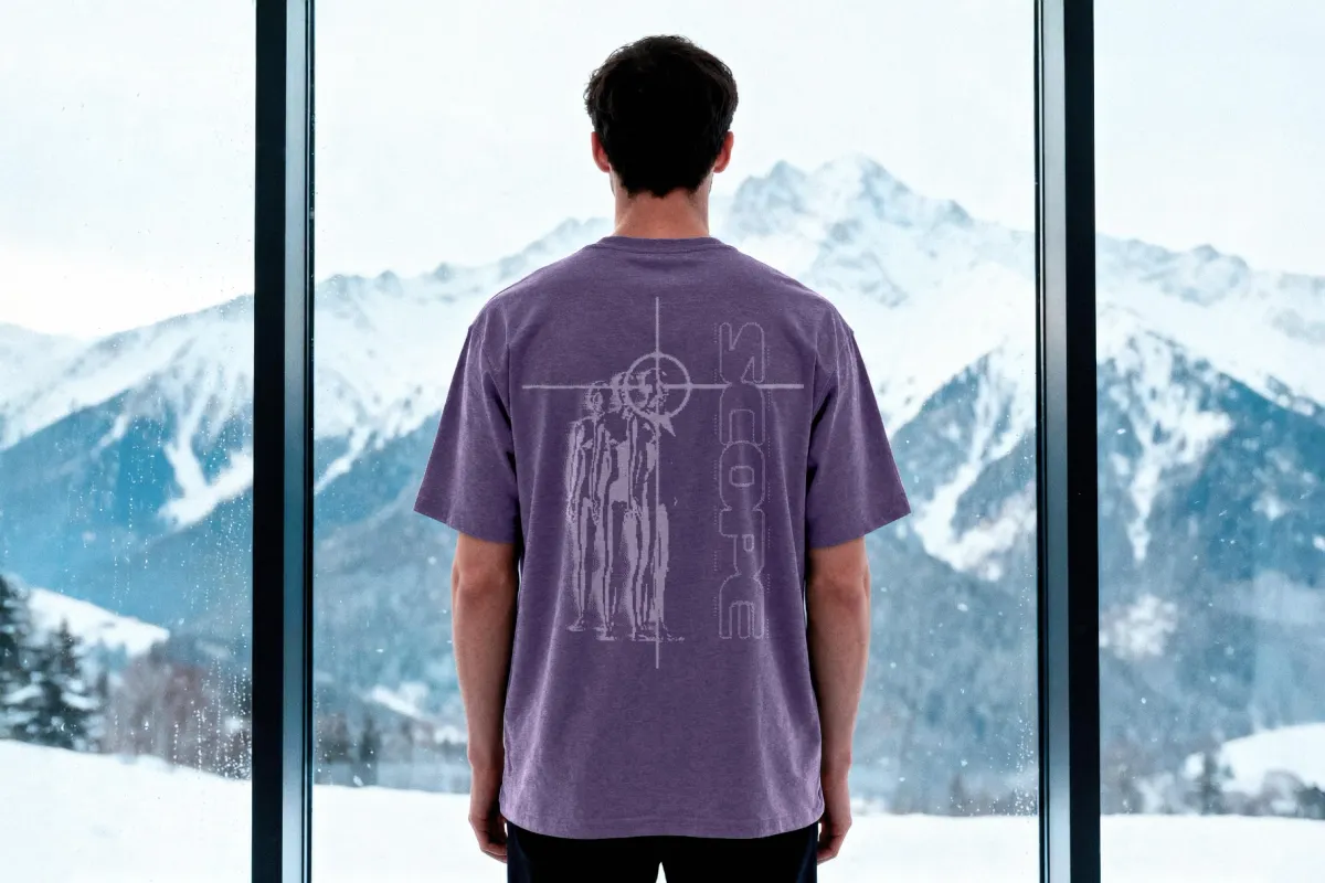Streetwear T-Shirt Mockup with Rear View