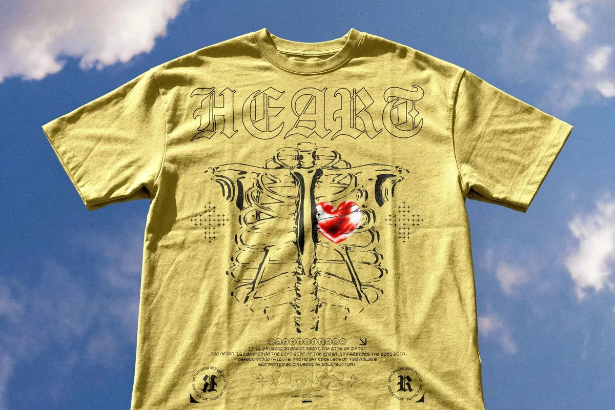 Floating T-Shirt Mockup on Sky Background