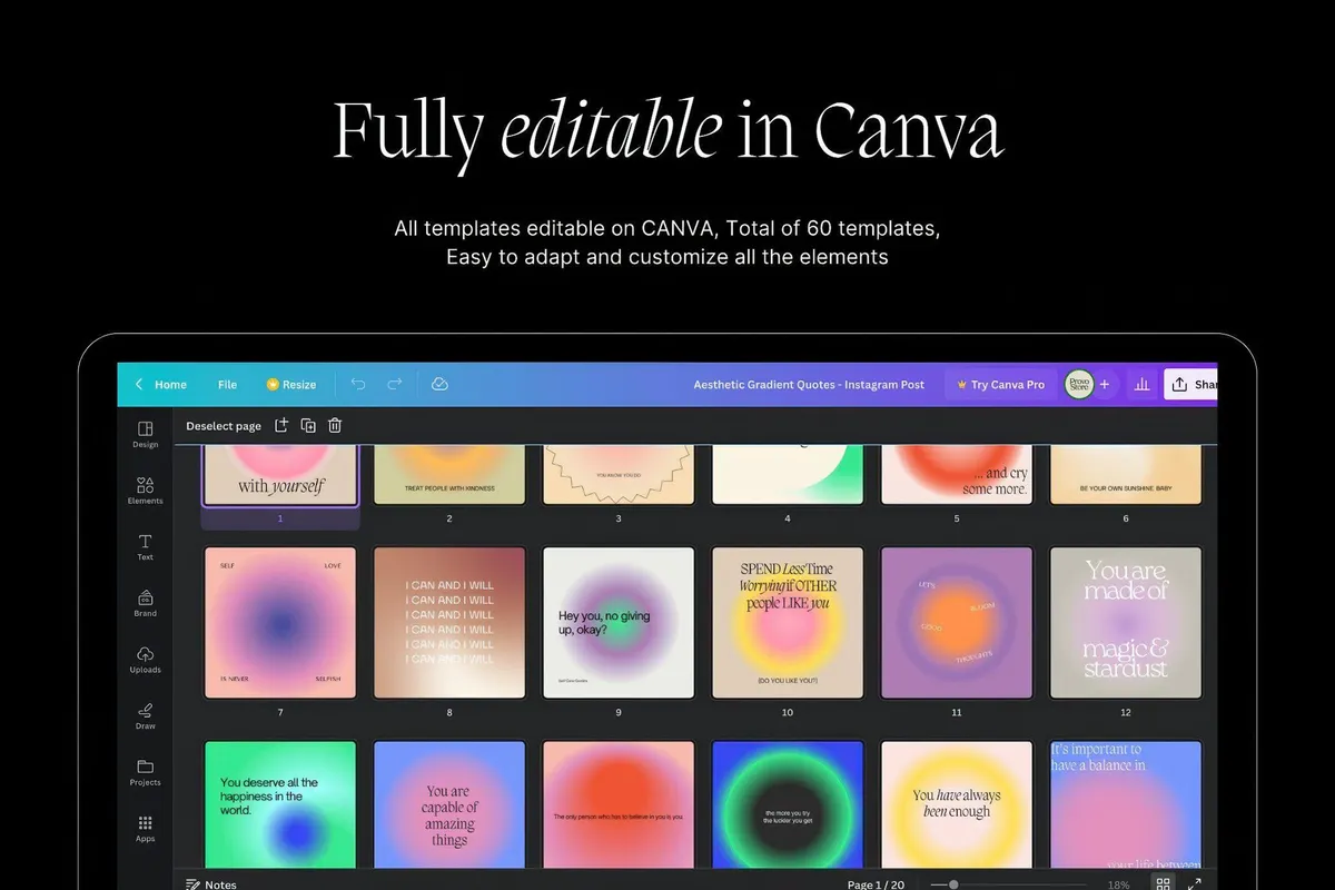 Canva Instagram Gradient Quotes