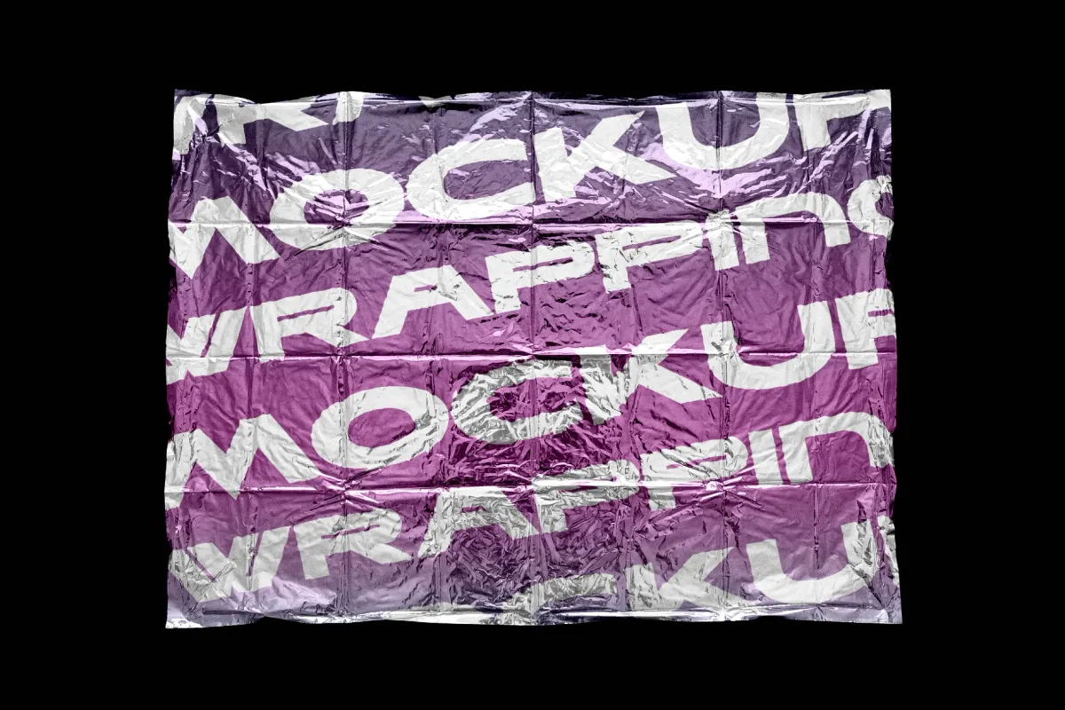 Crumpled Foil Wrapping Mockup