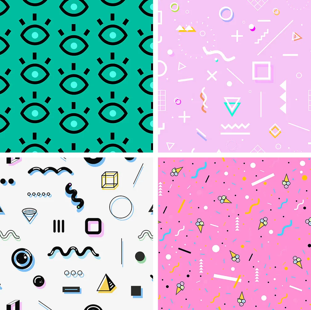Geometric 80's Style Patterns