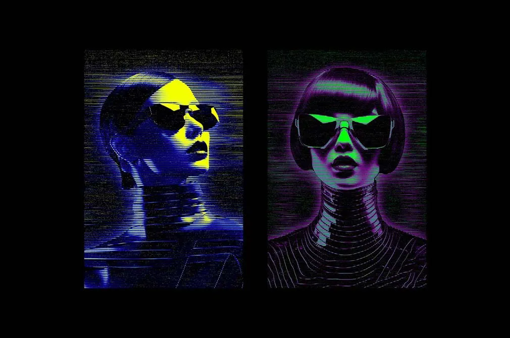 Cyber Hologram Photo Effect
