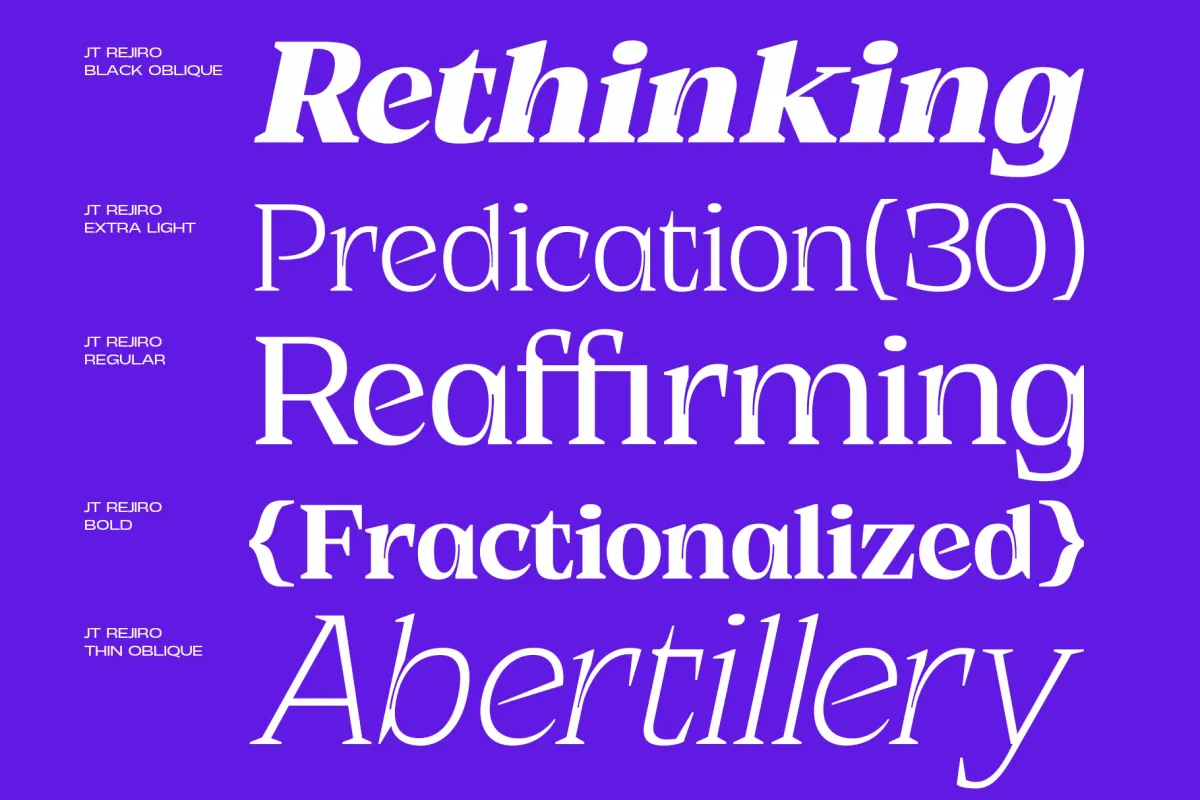 JT Rejiro - Sharp Serif Display Font Family