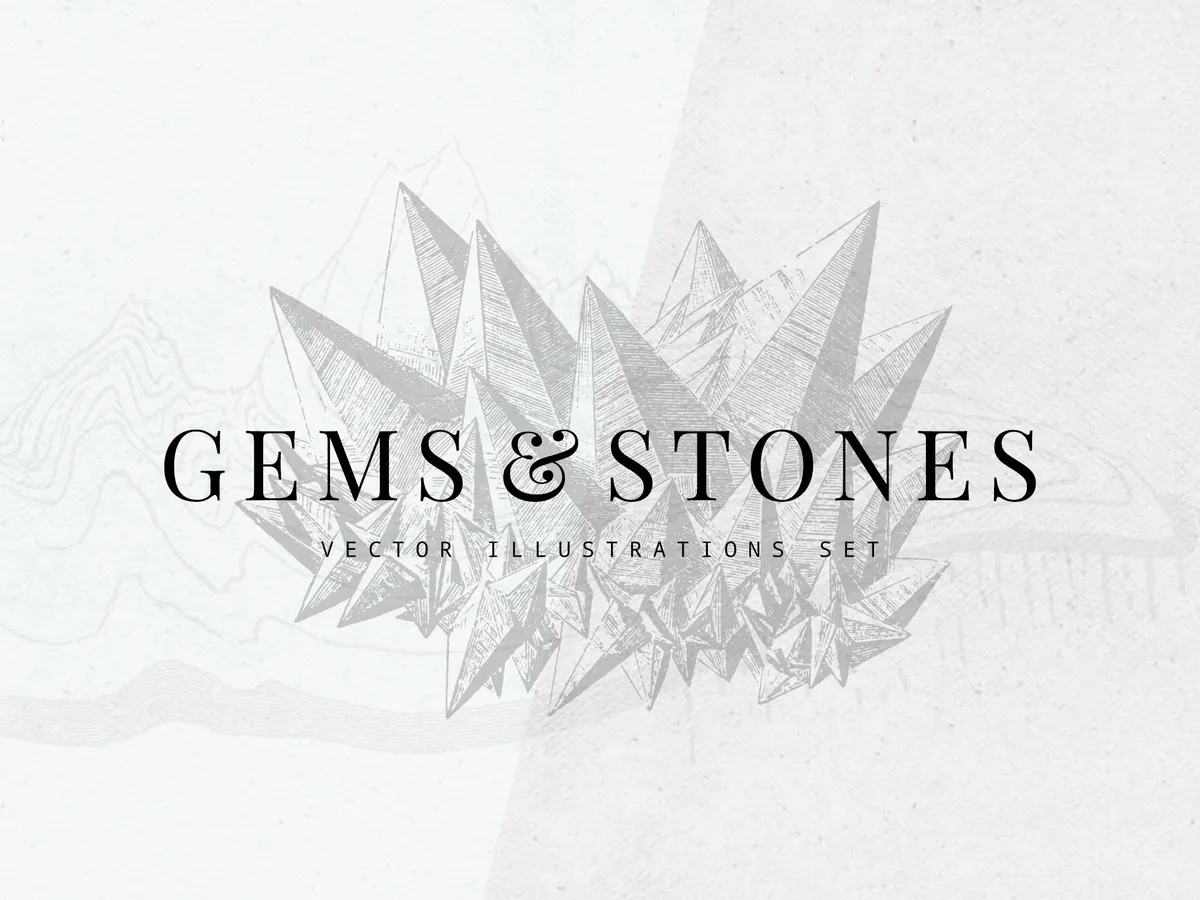 Gems & Stones Vector Illustrations Set