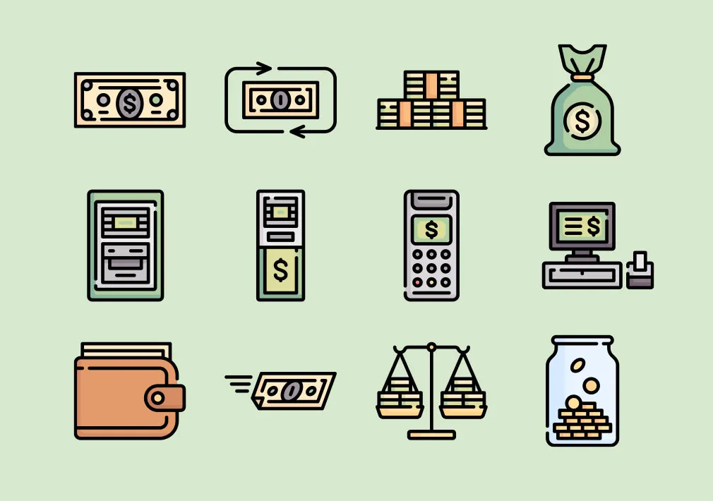 Money Vector Icons Set