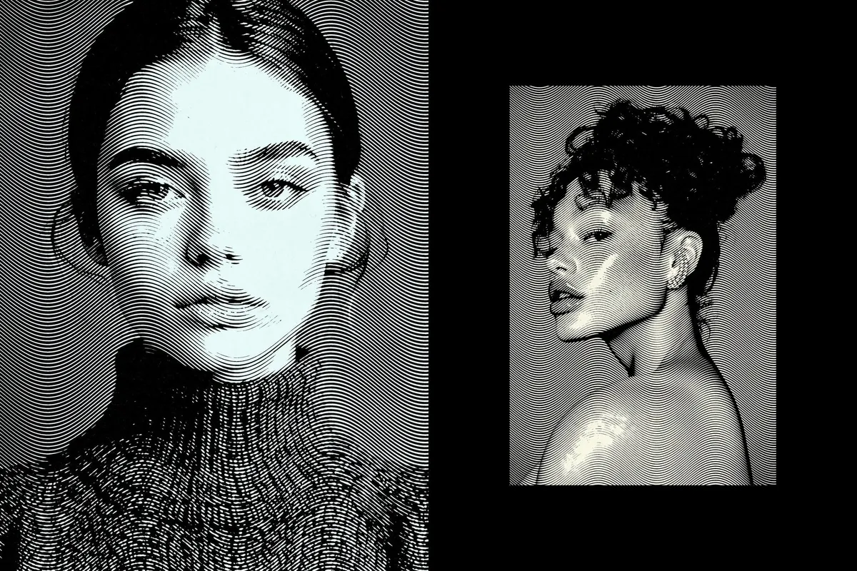 Wavy Halftone Photo Effect