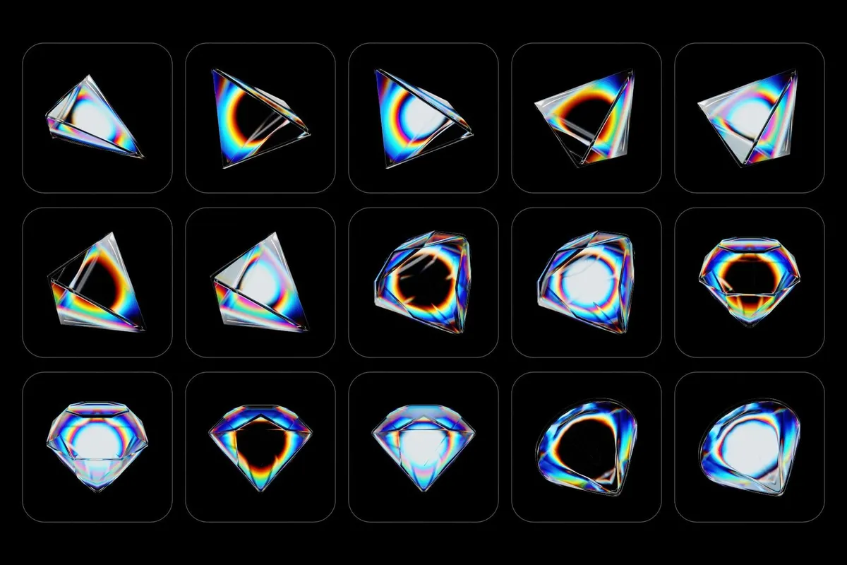 3D Prism Glass Illustrations