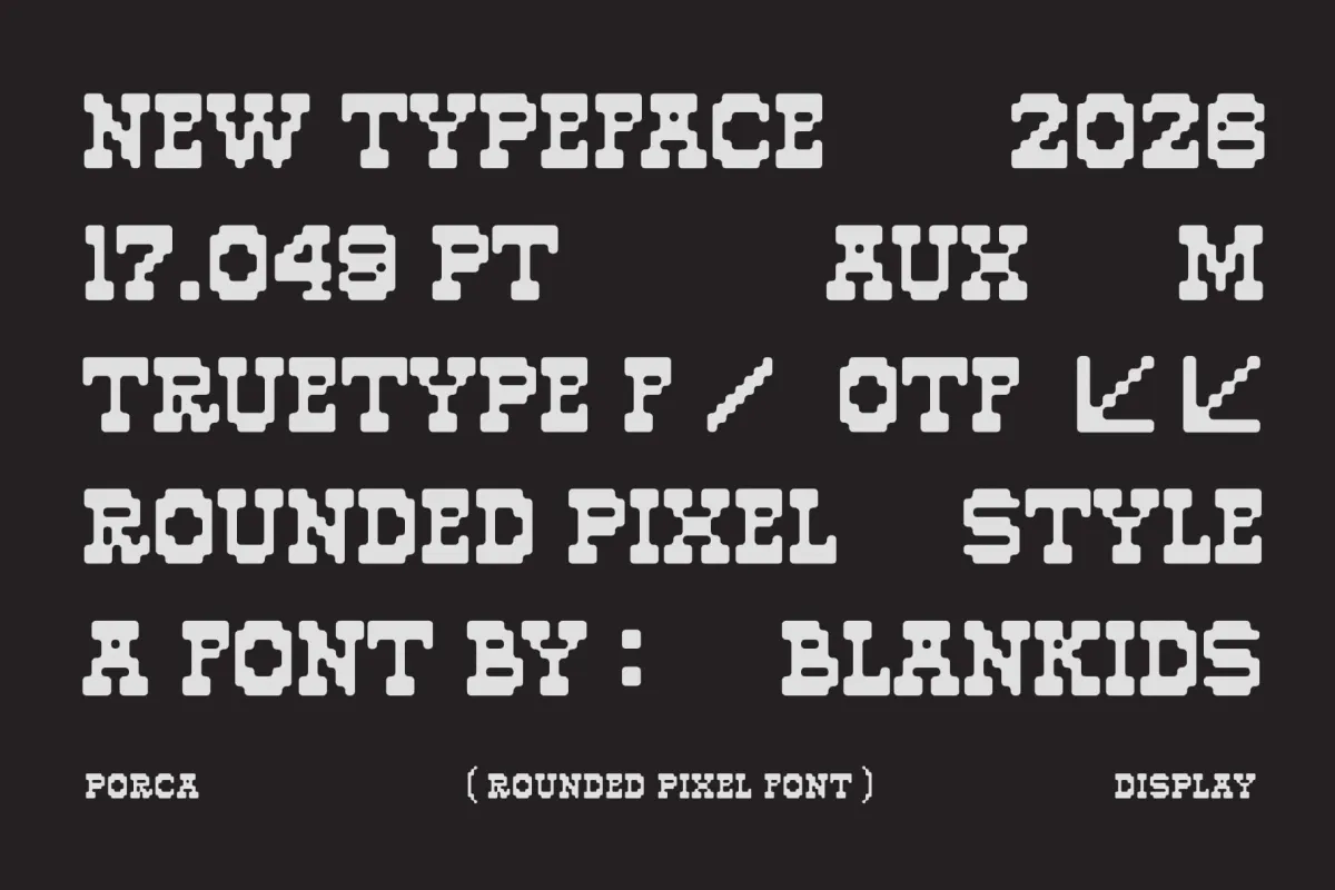Porca - Rounded Pixel Display Font
