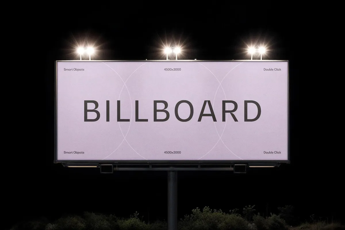 Nighttime Billboard Mockup