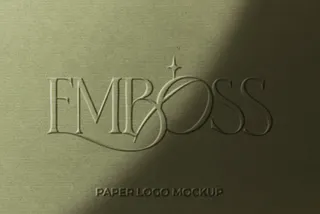 Embossed Paper Logo Mockup