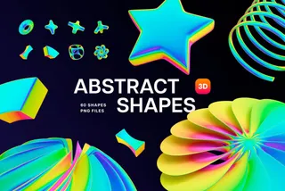 Neon Spectrum 3D Shapes