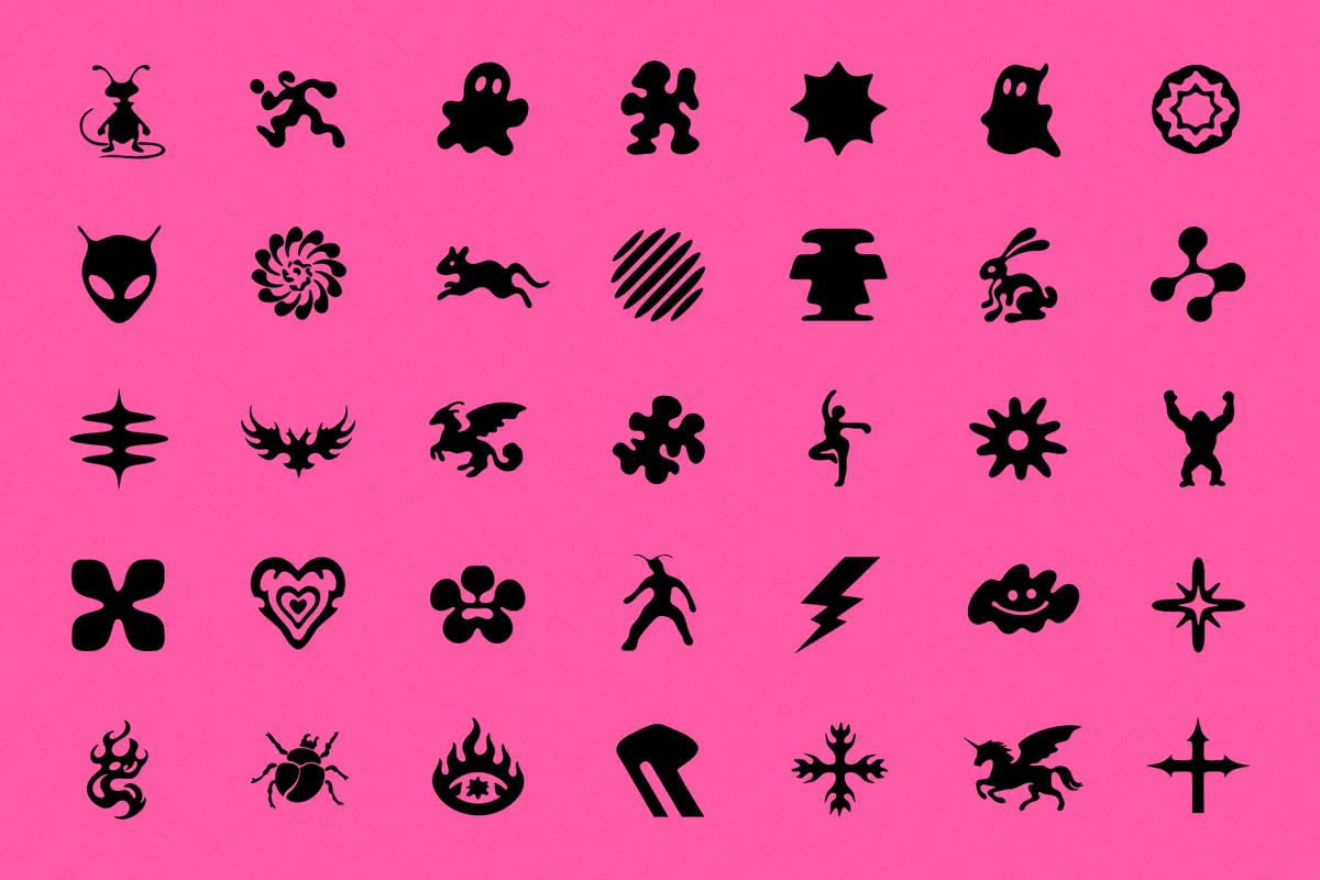 175 Experimental Vector Glyphs – Graphic Creatures & Organic Marks