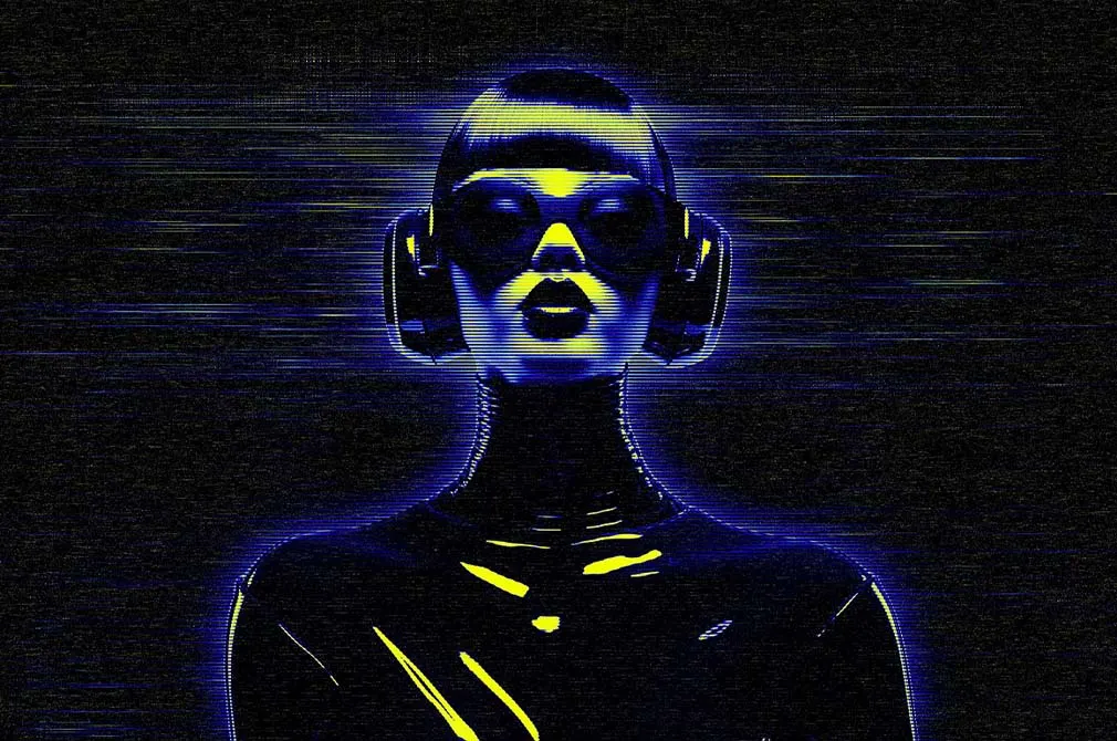 Cyber Hologram Photo Effect