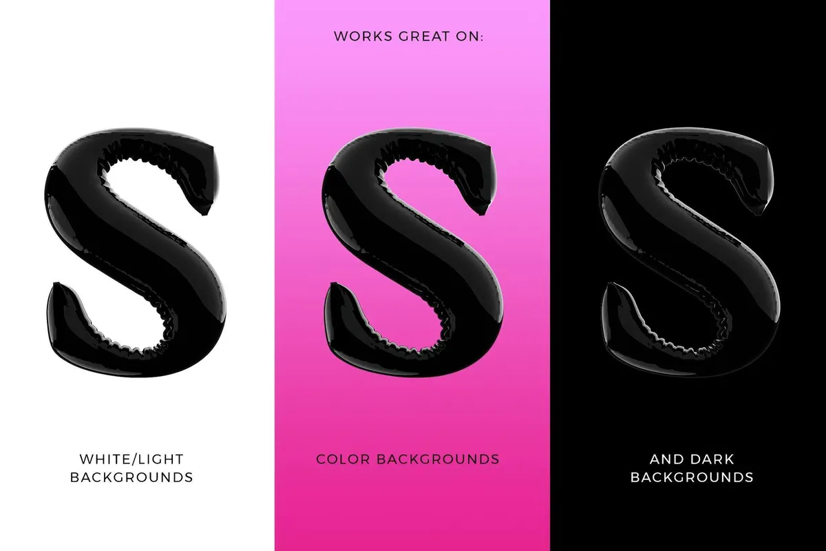 Latex 3D Lettering Set