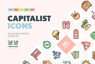 Capitalist Vacation & Hotels Icons